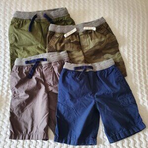 Carter's Set of 4‎ Boys Pull On Shorts Size 5T  blue green gray camo